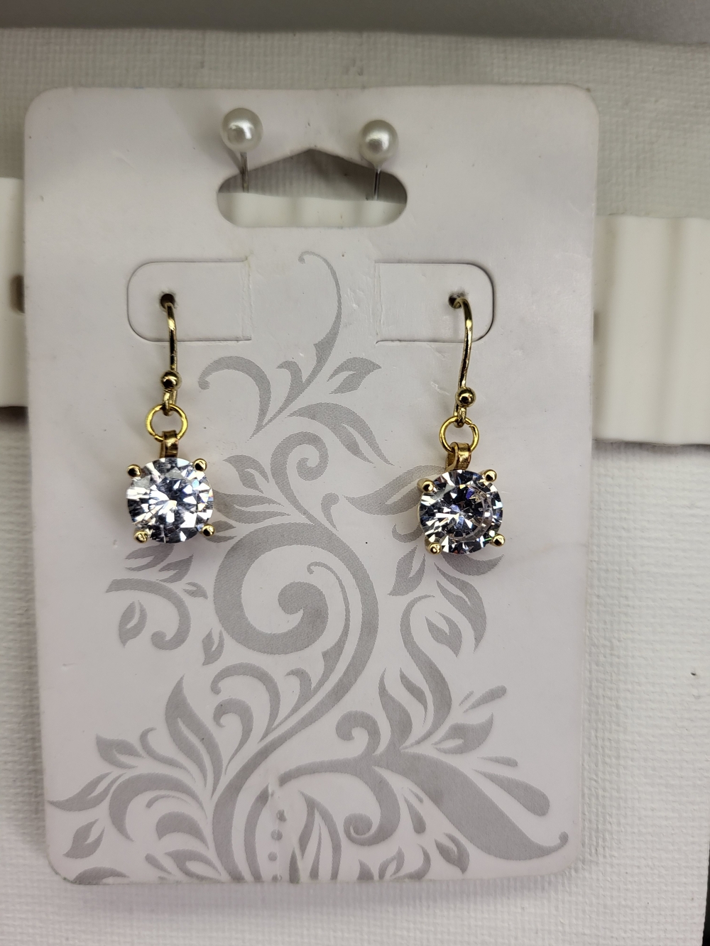 Gold-Tone Clear Crystal Drop Earrings